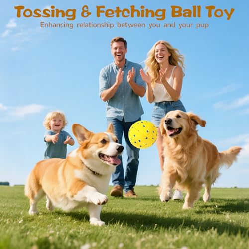 Dog Ball Interactive Dog Toy with Remote Control,Automatic Moving,Bouncing and Rotating 3 Modes,E-TPU Material Aggressive Chewers,IPX7 Waterproof,Rolling Ball for Large Medium Dogs - color: Yellow