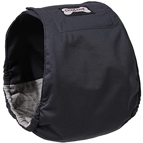 Washable Male Dog Belly Band, Breathable Absorbent Dog Nnderpants, Reusable Highly Absorbent Graphene Male Wrap Diapers for Doggie Training Incontinence Marking (Black, L) - size: L
