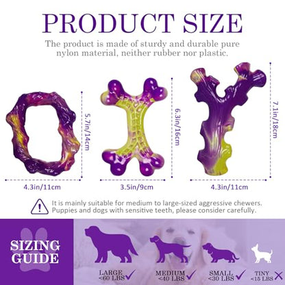 Frienhund 6-Pack Dog Toys for Aggressive Chewers: Dog Toy for Aggressive Chewer Large Breed, Dog Toy to Keep Them Busy, Dog, Bacon Flavor - color: Purple-6-Pack