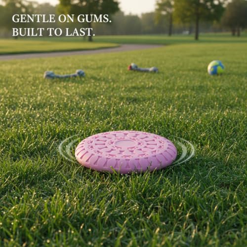 Compatible with Interactive Fetch Play, Soft TPR Rubber Dog Flying Disc, Flexible 8.7 Inch Outdoor Toy for Dogs - color: Pink