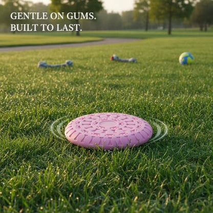 Compatible with Interactive Fetch Play, Soft TPR Rubber Dog Flying Disc, Flexible 8.7 Inch Outdoor Toy for Dogs - color: Pink