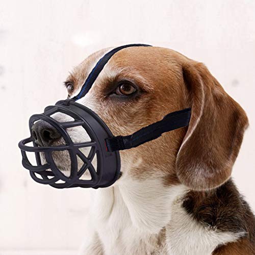 Mayerzon Basket Dog Muzzle for Small Medium Large Dogs, Breathable Silicone Muzzle for Anti-Biting and Anti-Chewing with Soft Padded and Adjustable Head Strap Allows Drinking(#1) - size: Size1-Snout 6.5-7.75 in