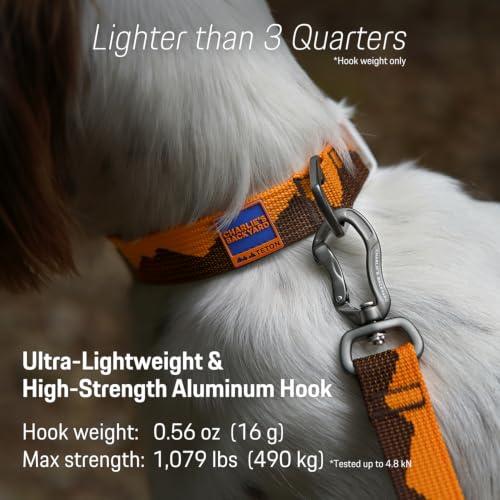 Charlie’s Backyard Teton Dog Leash, Urban to Trail 6 FT Heavy-Duty Lead Adjustable Length Hands-Free Waist-Worn, Ultra-Light Aluminum Hook, Comfort Handle with Poop Bag Clip, Autumn Glow - color: Autumn Glow