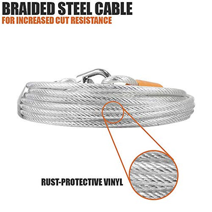 BV Dog Tie Out Cable 25 Feet - Heavy Duty Dog Lead Up to 90 Pounds - Reflective & Rust-Free with Quick Release Swivel Clips & 360° Rotating Clasp - Tangle-Free Dogs Runner for Yard (Silver, Pair) - color: 90lbs/ 25ft/ Silver, style: Pair