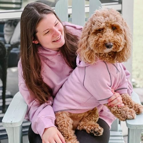Blueberry Pet Essentials Dog Hoodie – 10 inch, Cotton‑Blend Sweatshirt with Hood, Pink Lilac, Machine‑Washable Small‑Dog Jersey - color: Dog Hoodie - Pink Lilac, size: 10 inch (Pack of 1)