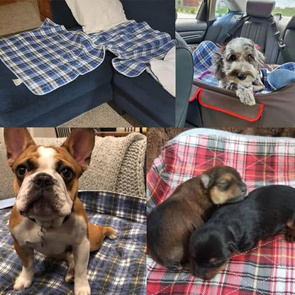 KOOLTAIL Reusable Puppy Pads, 2 Pack Washable Pee Pads for Dogs-Waterproof Non-Slip Plaid Puppy Training Pads, Absorbent Whelping Pads for Potty, Crate, Playpen, Bed, Sofa, Large Dog Mat, 31"x 36" - size: 31*36in 2 Pack