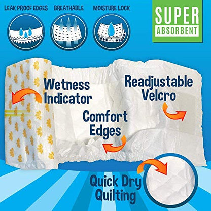 Bodhi Dog Disposable Male Dog Diapers - Super Absorbent, Leak-Proof Pee Wraps - Adjustable Fit, Comfortable Design, Advanced Moisture Control, and Wetness Indicator - Large (20 Count) - size: Large