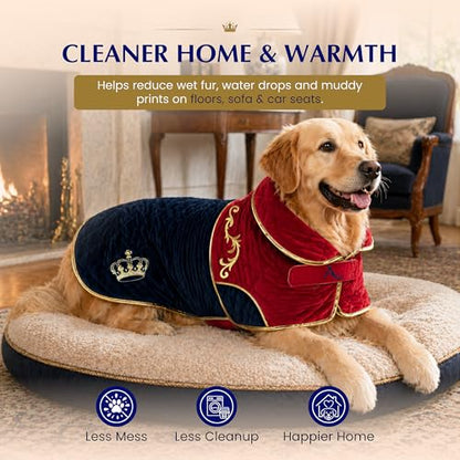 Aristocian Dog Bathrobe, Dog Grooming Supplies, Absorbent Towels for Dogs, Quick Drying Dog Bathrobe, Dog Bath Supplies, Dog Towel, Dog Robe, Dog Pajamas, Dog Clothes for Large Dogs, Dog Accessories - size: X-Large