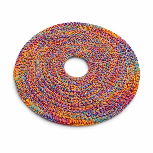 BOONI 8" Hand-Crocheted Cotton Flying Disc – Soft Handmade Frisbee Toy for Safe Indoor - Outdoor Backyard Play