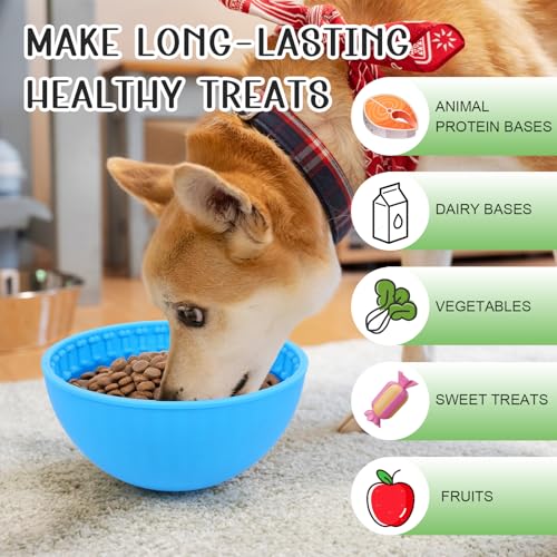 4 Pcs Dog Enrichment Lick Bowls Silicone Freeze Bowls Interactive Cat Licking Mats Slow Feeders for Cat Pet Oral Health for Boredom Anxiety Relief, Calming