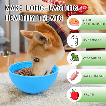 4 Pcs Dog Enrichment Lick Bowls Silicone Freeze Bowls Interactive Cat Licking Mats Slow Feeders for Cat Pet Oral Health for Boredom Anxiety Relief, Calming