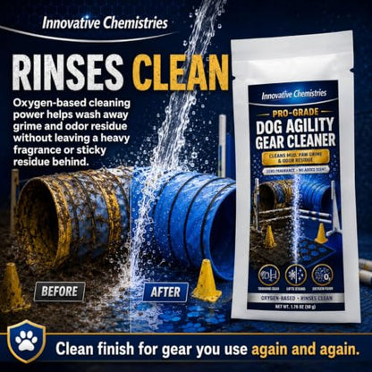 Dog Agility Gear Cleaner Packet for Training Equipment, 50 g | Helps lift stains from textured surfaces