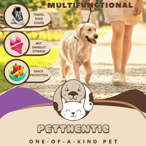 PETTHENTIC Biodegradable Dog Poop Bags with Leash Holder & Dispenser, 240 Count - Lavender Scented, Extra Thick Leak-Proof Cornstarch Waste Bags for Dogs, 16 Rolls, Eco-Friendly Compostable