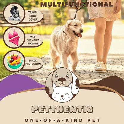 PETTHENTIC Biodegradable Dog Poop Bags with Leash Holder & Dispenser, 240 Count - Lavender Scented, Extra Thick Leak-Proof Cornstarch Waste Bags for Dogs, 16 Rolls, Eco-Friendly Compostable