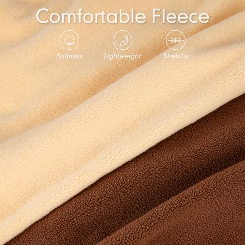 cyeollo Fleece Dog Sweater Vest, Reflective Dog Sweatshirt Pullover Doggie Jacket for Small Medium Large Doggie Clothes Boy Girl Pets, Brown & Khaki S - color: Brown & Khaki, size: Small