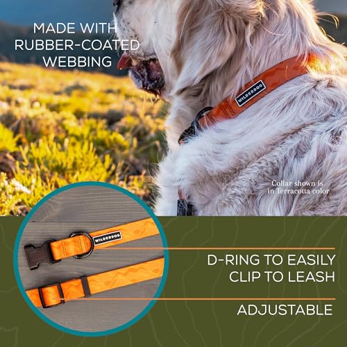 Wilderdog Waterproof Dog Collar - Repels Water & Dirt - Large 17"-24" - Terracotta - color: Terracotta, size: Large