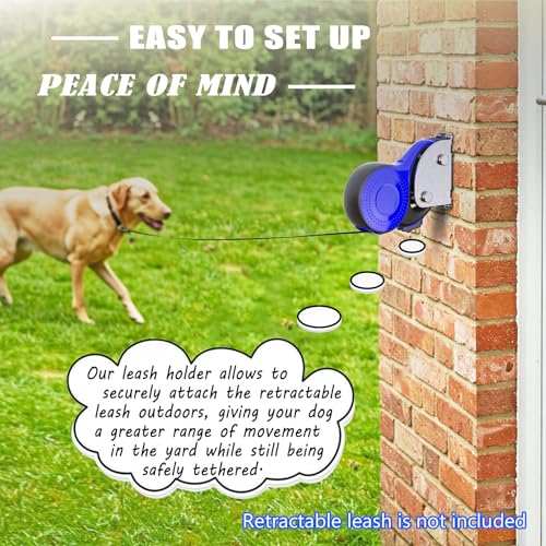 Heavy Duty Retractable Dog Leash Holder,Secure Wall Mount Dog Hitch and Parking Station for All Size Retractable Leashes,Rustproof&Chewproof Safety Anchor Use Indoor-Outdoor - size: Standard