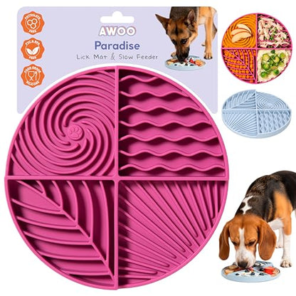Paradise 3-Pack Bundle – Dog Lick Mats for Slow Feeding & Anxiety - Non-Slip Silicone Slow Feeders with Suction Cups - Dishwasher Safe Pet Dishes for Grooming, Training, and Boredom Relief