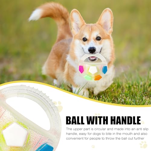 Dog Toy Ball with Handle, Toss and Fetch Play, Interactive Ball for Dogs Playing, Squeaky Floating (2pc) - color: 2-pack