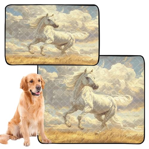 Qilmy Horse Pet Mat, Waterproof Reusable Dog Training Pad Anti-Slip Pet Creat Pad for Small Medium Large Dogs and Cats - size: Medium+Large