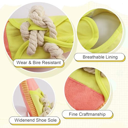 vocheer Dog Chew Toy, Dog Toys to Keep Them Busy Durable Teething Shoe Interactive Squeaky Puppy Toy,Small,Medium Breze, Machine Washable(Yellow) - color: Yellow