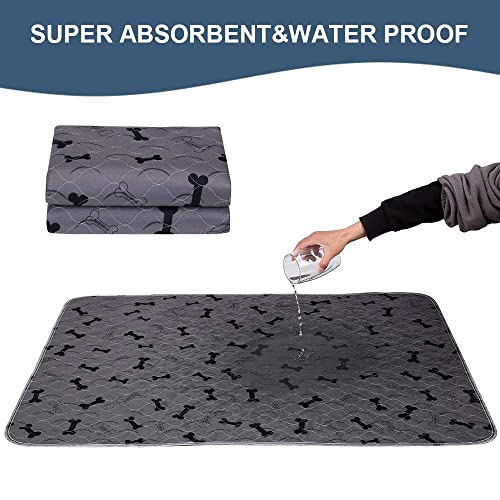 Washable Dog Pee Pads with Free Grooming Gloves,Non Slip Dog Mats with Great Urine Absorption,Reusable Puppy Pee Pads for Whelping,Potty,Training,Playpen - size: 18x24 Inch (Pack of 4)