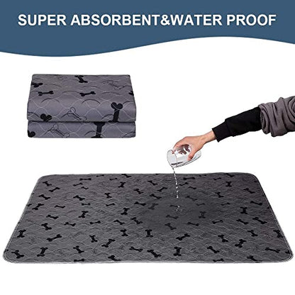 Washable Dog Pee Pads with Free Grooming Gloves,Non Slip Dog Mats with Great Urine Absorption,Reusable Puppy Pee Pads for Whelping,Potty,Training,Playpen - size: 47x47 Inch (Pack of 2)