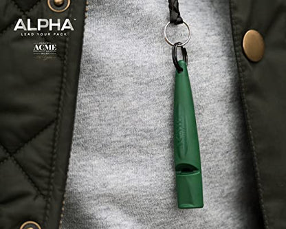 ACME Alpha 211.5 Professional Dog Training Whistle with Enhanced Ergonomic Grip. BPA-Free Plastic. 110 dBA. Long Range. Standardized Frequency. Weatherproof. Made in the UK (Forest Green) - color: Forest Green