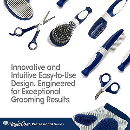 Four Paws Magic Coat Professional Series Grooming Brush for Dogs & Cats, Reduces Shedding, Stimulates Coat's Natural Oils, Ergonomic Design, Ideal for Medium, Long, Curly, and Wiry Coats