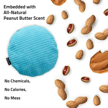 Playology Dog Toys | Plush Toy Crinkle Disc for Large Dogs | Peanut Butter Scented Jumbo Plush Chew Toy - size: Jumbo Disc, style: Peanut Butter
