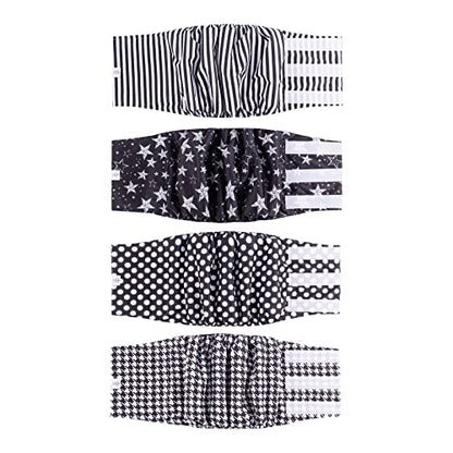 CuteBone Dog Diapers Male 4 Pack Puppy Wraps Reusable Doggie Belly Bands for Male Dogs Small Medium Large - size: XL(21"-27")