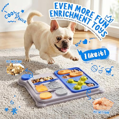 Dog Puzzle Toy Enrichment Toys, Interactive Dog Toys for IQ Training & Mental Stimulation, ABS Easy Clean Detachable Tray Non-Slip Base, Treat Slow Feeder for Smart Dogs, Blue - color: Blue
