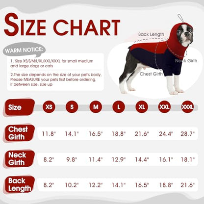 BRKURLEG Warm Dog Hoodie Dog Sweater Dog Anxiety Jacket with Ear Wrap Dog Fleece Shirt Adjustable Quiet Head Cover Sleeves Winter Soft Calming Vests for Dogs and Cats with Earmuffs, Dark Blue L - color: Dark Blue, size: Large