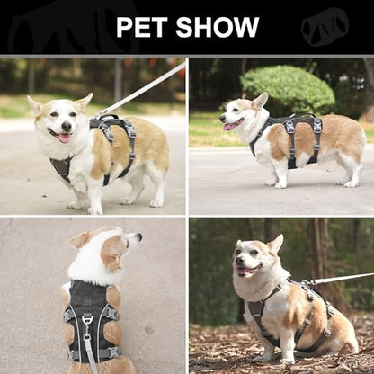 Escape Proof Dog Harness Small Sized Dog, Reflective No Pull Dog Vest with Handle, Lightweight Full Body Pet Harness Adjustable for Walking,Training(Black,Chest:16-27") - color: Black, size: S: Chest 16-27", Fit 12-25 lbs