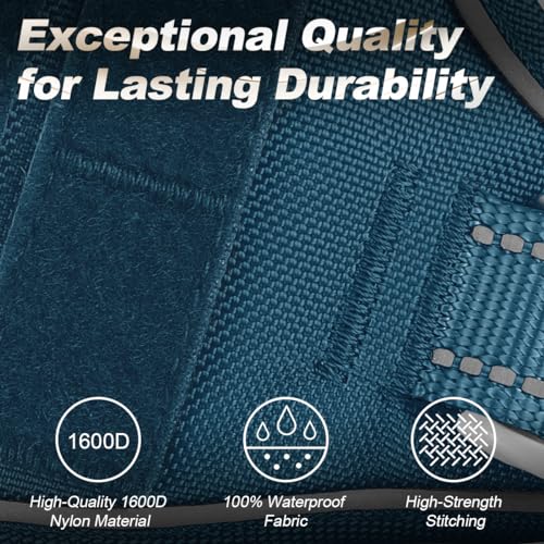 BARKBAY Service Dog Vest Tactical Dog Harness Medium Large Sized Dog No Pull Adjustable Dog Harness Reflective K9 Working Training Easy Control Military Molle System(Legion Blue,L) - color: Legion Blue, size: Large