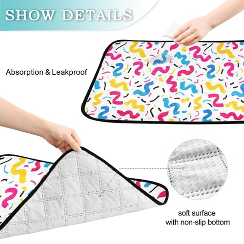 Qilmy Colorful Ribbons Pet Mat, Waterproof Reusable Dog Training Pad Anti-Slip Pet Creat Pad for Small Medium Large Dogs and Cats - size: Medium+Large