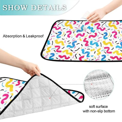 Qilmy Colorful Ribbons Pet Mat, Waterproof Reusable Dog Training Pad Anti-Slip Pet Creat Pad for Small Medium Large Dogs and Cats - size: Smallx3