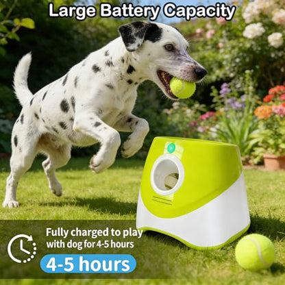 OYE Dog Ball Launcher, Automatic Balls Thrower with 6 Balls for Dog, 2 Tennis Balls Throwing Machine with 10-30 ft Throw Distance, Interactive Pet Toys for Small and Medium Dogs (Green)