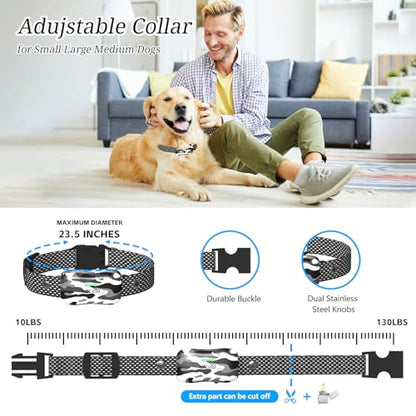 Htcuto Wireless Dog Fence & Training Collar for 2 Dogs, 3500ft Boundary, 4 Modes-Ultrasonic/Beep/Vibration/Static, 6100FT Remote, IPX7 Waterproof, 185-Day Standby, Electric Perimeter for Outdoor-GT1