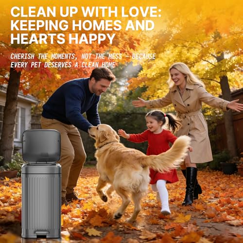 Dog Poop Trash Can Outside, 2.7Gal Dog Waste Trash Can with Lid, Foot Pedal, Dog Waste Container with 20 Bags, Pet Poop Bucket with Soft Close for Backyard Odor Control, Grey - size: 10L Grey Dog Trash Can
