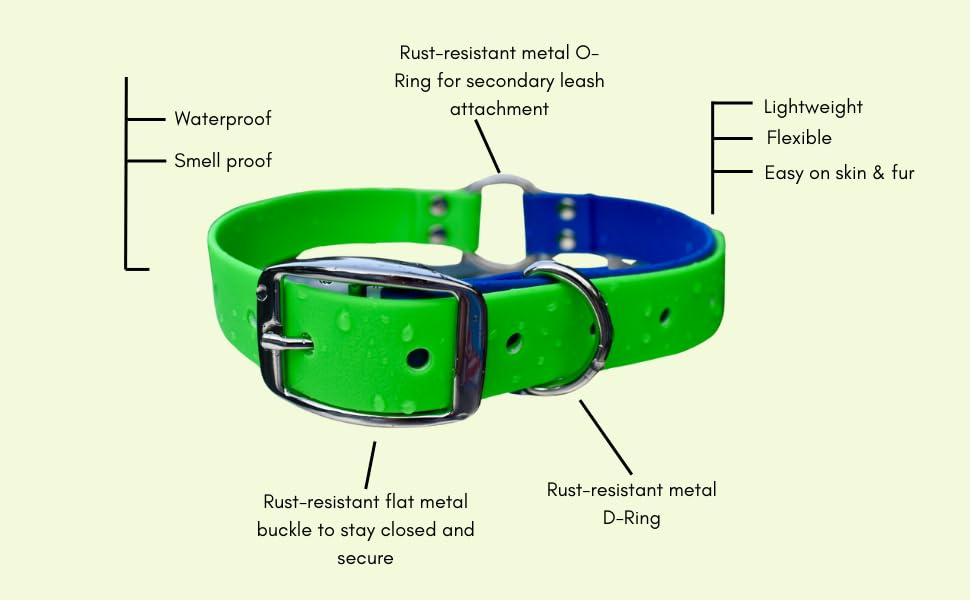 Heavy Duty Waterproof No Smell Dog Collar, Stronger Than Leather, for Active Dogs, Bathing, Dog Parks, Beach, Lake, Trails, Easy on Skin & Fur (Red, Medium) - color: Red, size: Medium