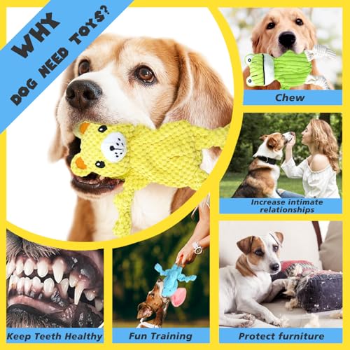 MRSOHRET 5 Pack Dog Toys Squeaky, Tough Stuffed Plush Puppy Chew Toys for Teething, Durable Plush Dog Toy for Large Medium Small Breed to Keep Them Busy, No Stuffing Crinkle Dog Toys - style: No Stuffing Crinkle Dog Toys