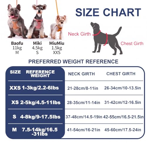 No Pull xs Dog Harness with Multifunction Dog Leash,Soft Adjustable No Choke Escape Proof Pet Harness Vest,Denim Blue,XS - color: Button-Denim Blue, size: XS