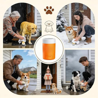 Dog Paw Cleaner Cup – 9cm ABS PBT, Washer Station, Foot | Perfectly Great for Grooming Routine, Puppy Training Cleanup, Quick Rinse Use - color: Orange