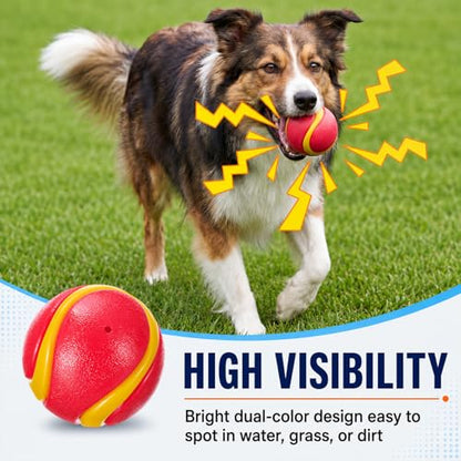 Soulchen 6 Pcs 2.5in Floating Squeaky Dog Balls Toys for Water Play High Bouncy Balls for Interactive Playing Bouncy Fetch Pet Toys for Dogs Durable Rubber Dog Ball for Pool, Lake and Beach