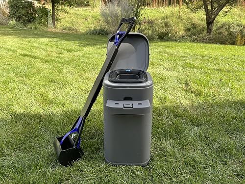 Pet Genie Waste Management Kit - Includes Tall Waste Scoop & Portable Clamshell Scoop with Bag Dispenser for Effortless Pet Waste Cleanup|Double Bagging Options | Efficient Pet Waste Disposal System. - size: Basic