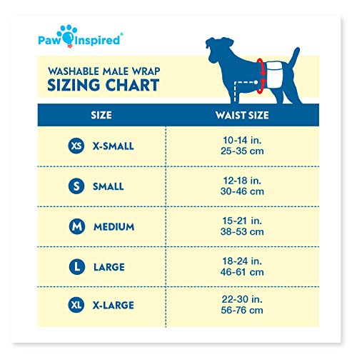 Paw Inspired Reusable, Washable Belly Bands for Male Dogs (X-Small, 3 Count) with Disposable Diaper Liner Inserts (30 Count)