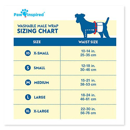 Paw Inspired Reusable, Washable Belly Bands for Male Dogs (X-Small, 3 Count) with Disposable Diaper Liner Inserts (30 Count)