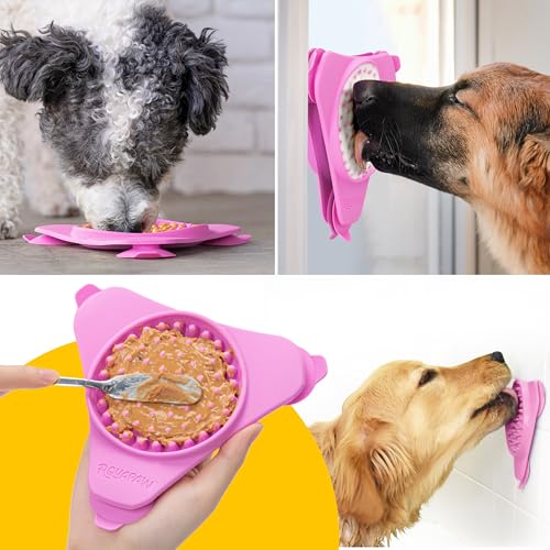 Aquapaw Anti-Slip Dog Lick Mat - Suction Cup Slow Feeder Pad - Calming Bath & Grooming Aid - Mental Stimulation Treat Toy - Pink - size: 1-Pack Regular