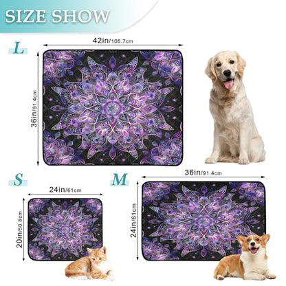 Qilmy Mandala Pet Mat, Waterproof Reusable Dog Training Pad Anti-Slip Pet Creat Pad for Small Medium Large Dogs and Cats - size: Smallx3